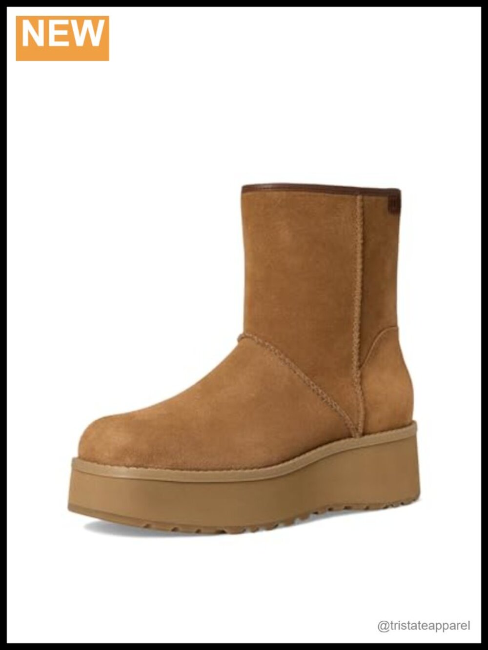 Water-Resistant Suede Mid-Calf Fashion Boot with Platform Heel